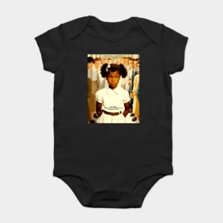 Black History Month: Ruby Bridges, William Frantz Elementary School November 14, 1960 on a Dark Background Baby Bodysuit